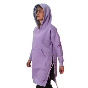 Bluza długa z troczkami wrzosowa