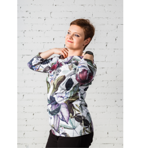 Bluza z kominem / kwiaty